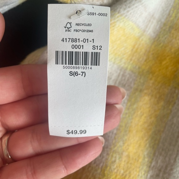 Kids S 6/7 - yellow plaid flannel jacket - Picture 4 of 5